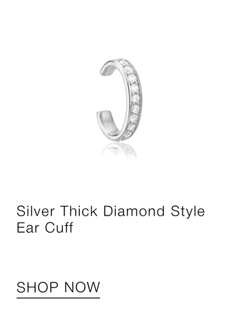 Silver Thick Diamond Style Ear Cuff