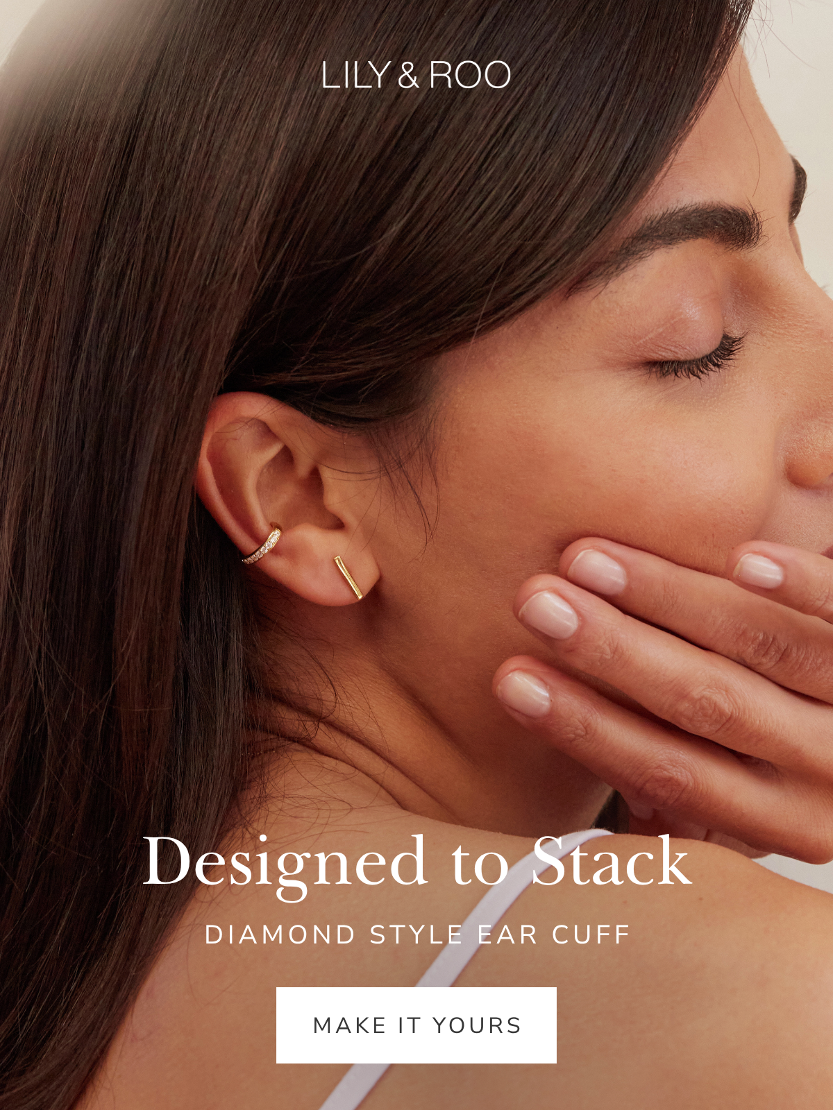 Designed to stack: Diamond Style Ear Cuff