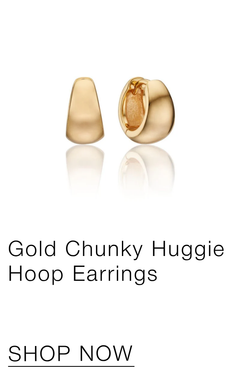 Gold Chunky Huggie Hoop Earrings