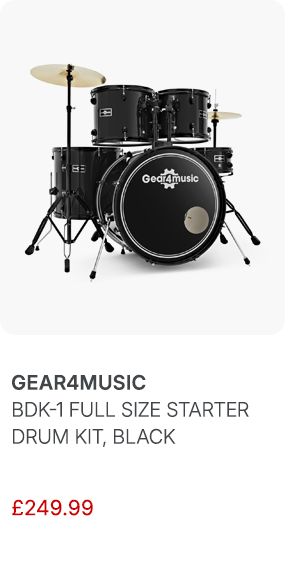 BDK-1 Full Size Starter Drum Kit by Gear4music, Black