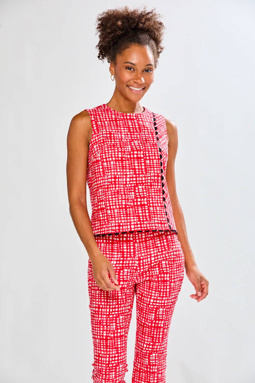 Image of The Flora Top in Watercolor Grid