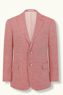 Raspberry Herringbone Linen Jacket