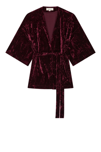 Lana Merlot Velvet Kimono
