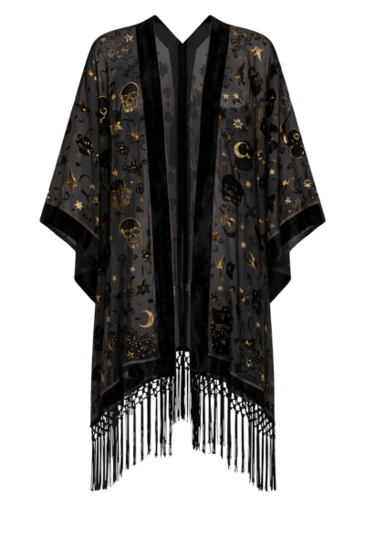 Suzi Skull Devore Kimono