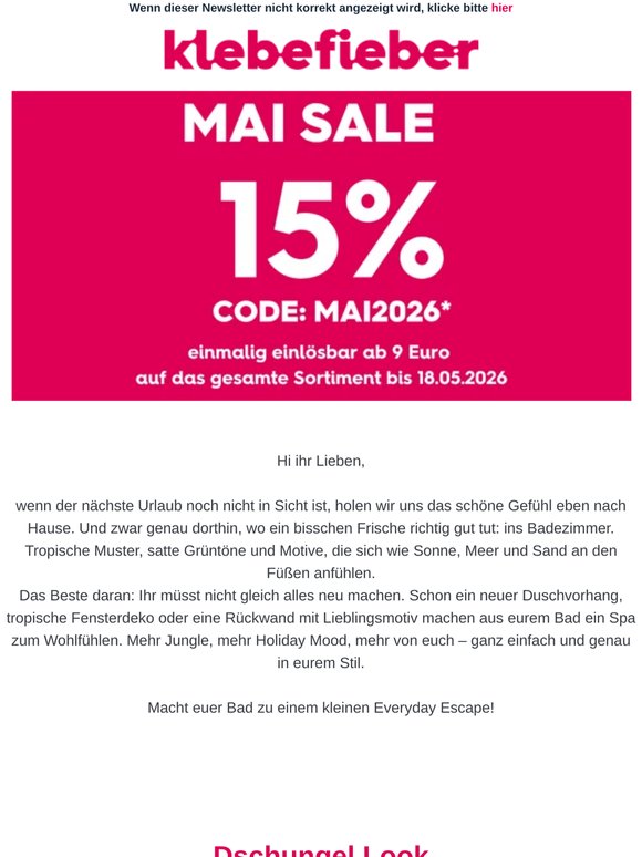 15% auf alles Deal | Bad Makeover leicht gemacht