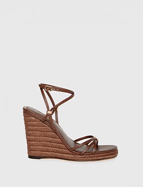 Kylen Wedge in Mahogany Leather.