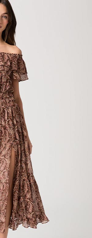 Alistar Dress in Oak Multi Silk.