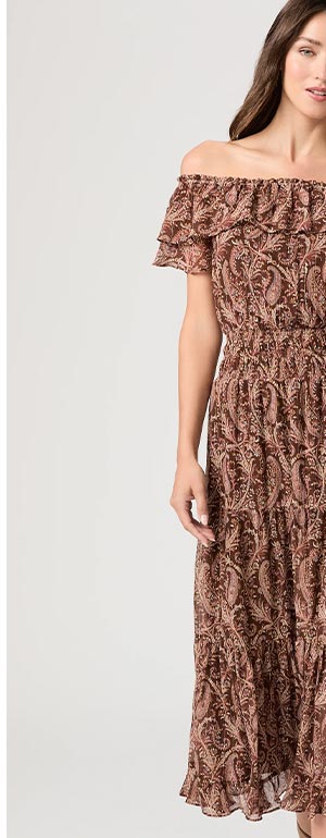 Alistar Dress in Oak Multi Silk.