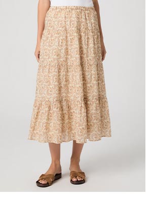 Calabria Skirt in Bone Multi.