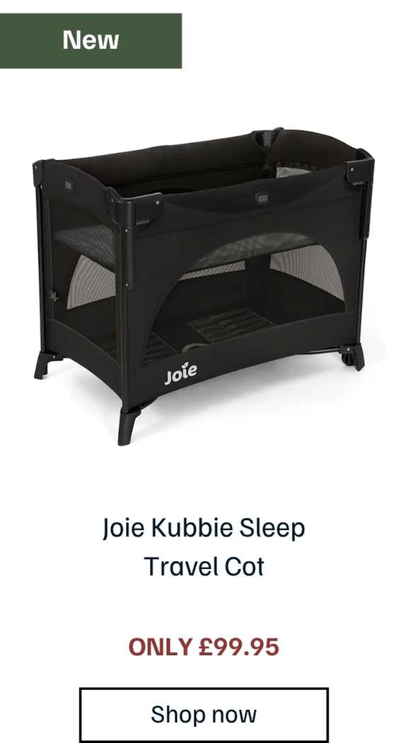 Joie Kubbie Sleep Travel Cot - Shale