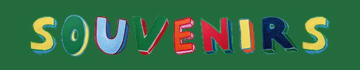 'Souvenirs' in colorful letter block style