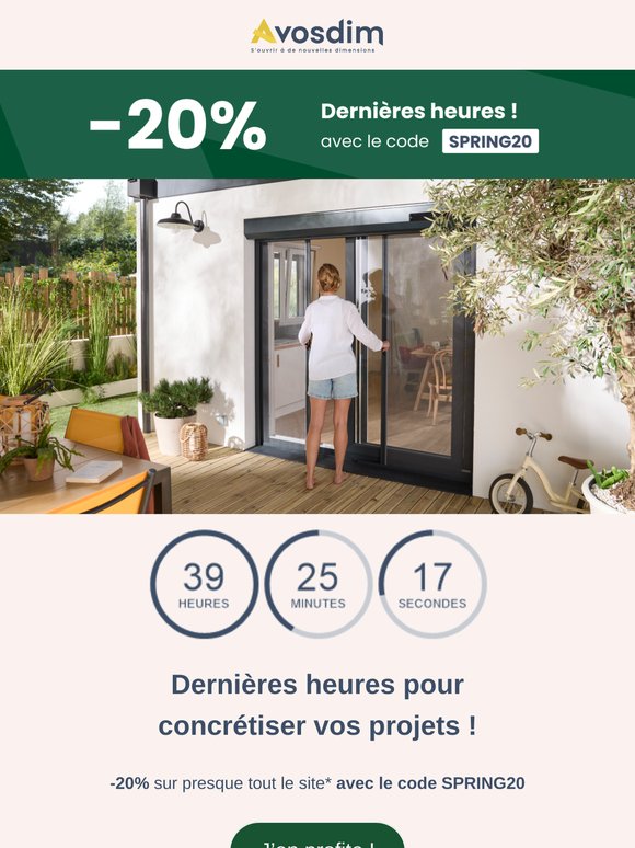 -20% avec SPRING20 🌸 Le printemps donne vie à vos projets