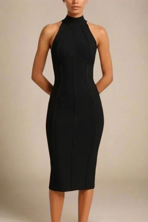 Lea Bandage Midi Dress - Classic Black