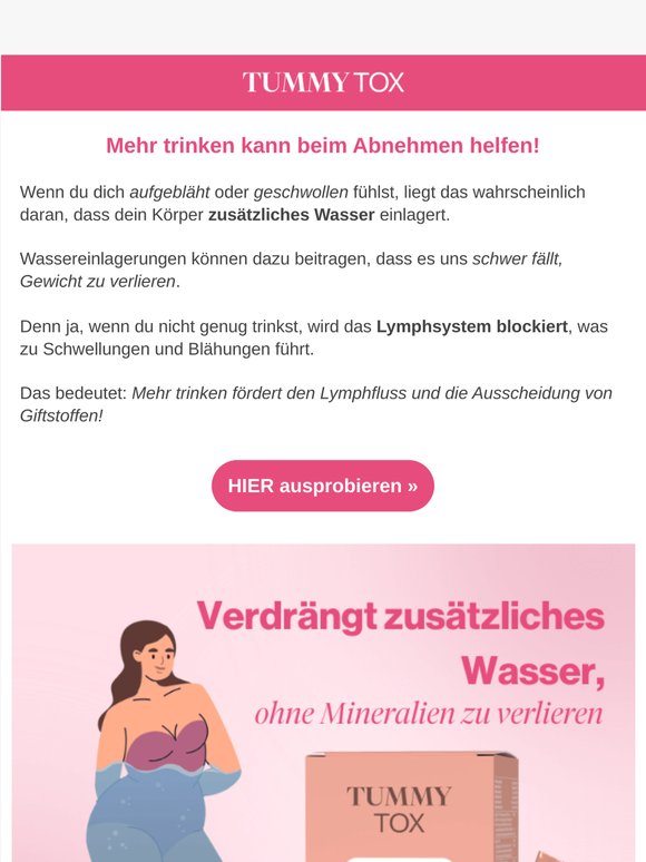 Entwässere dich mit Wasser...