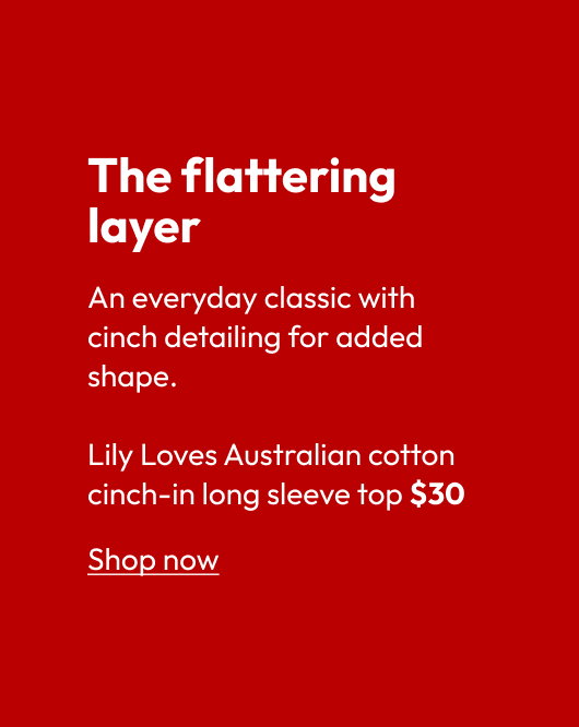 Lily Loves Australian cotton cinch-in long sleeve top