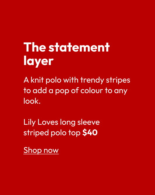 Lily Loves long sleeve striped polo top