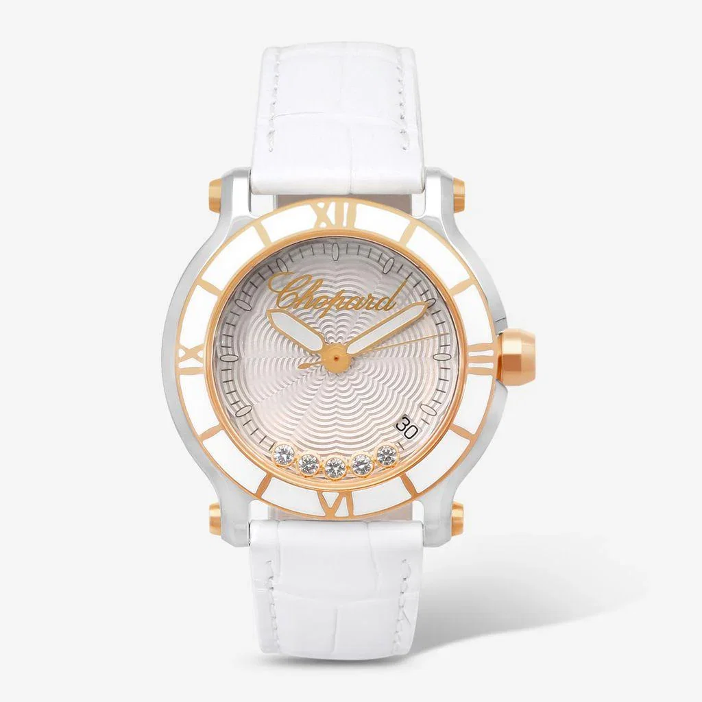 Image of Chopard Happy Sport Stainless Steel & 18K Rose Gold Quartz Ladies Watch 278551-6