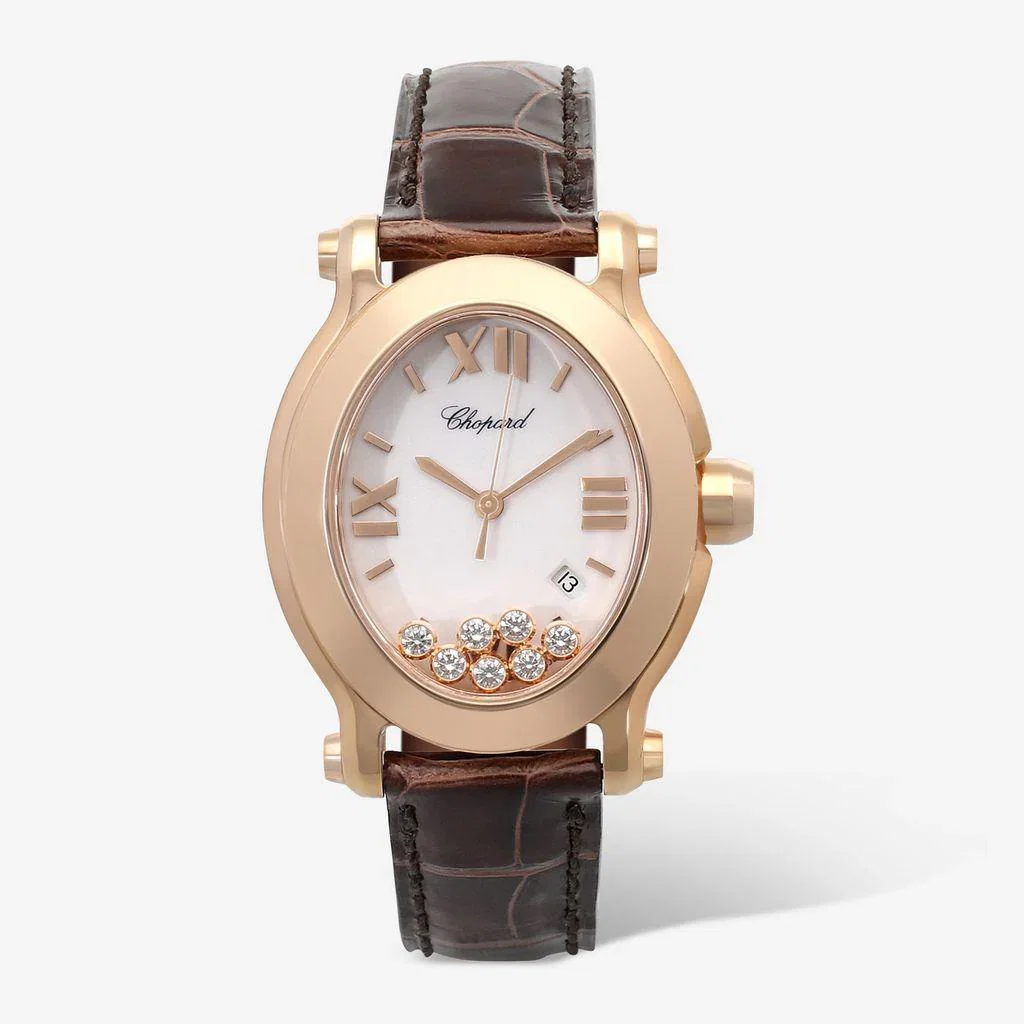 Image of Chopard Happy Sport 18K Rose Gold Diamond Quartz Ladies Watch 275350-5001