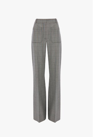 Alina Trouser In Blue-Grey Check