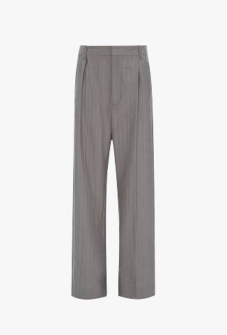 Pleated Waist Trouser In Nickel