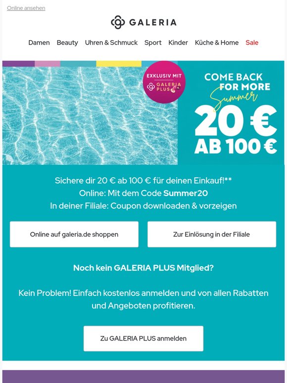 Dein Sommercoupon mit 20€ Rabatt wartet!