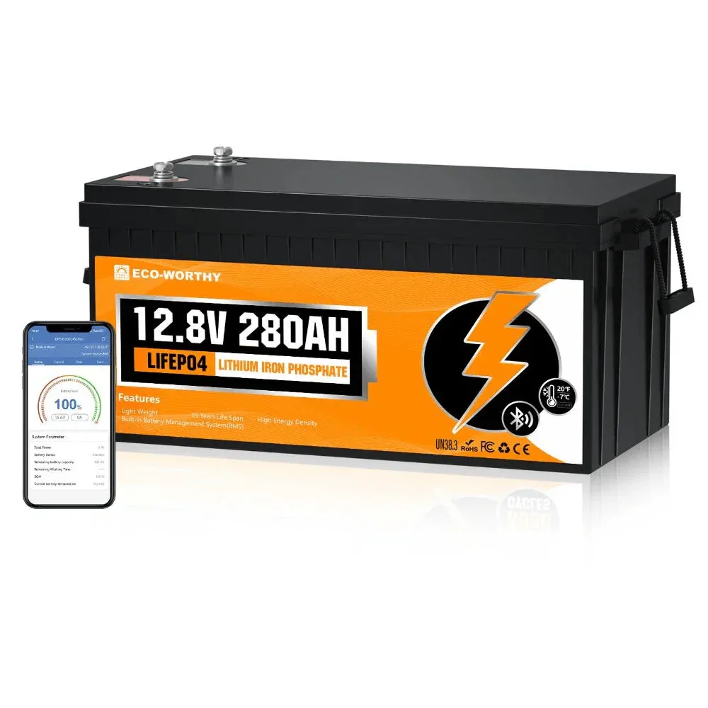 Eco-Worthy 12V 280Ah LiFePO4 Lithium Battery With Bluetooth and low-temp protection