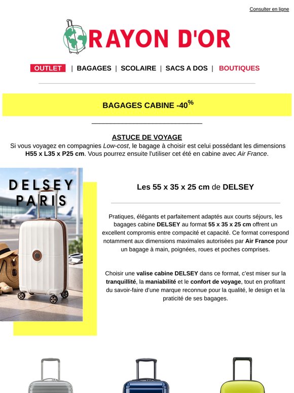 Bagage cabine -40% ✈️