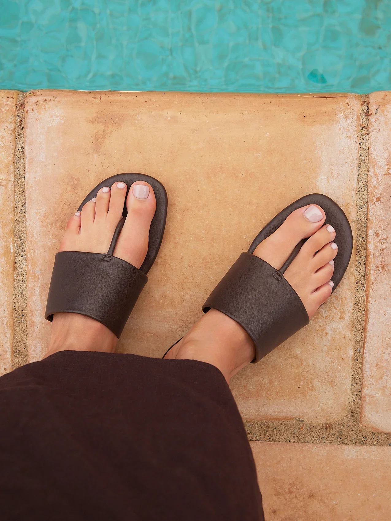 Image of Amara Brown Flat Sandals