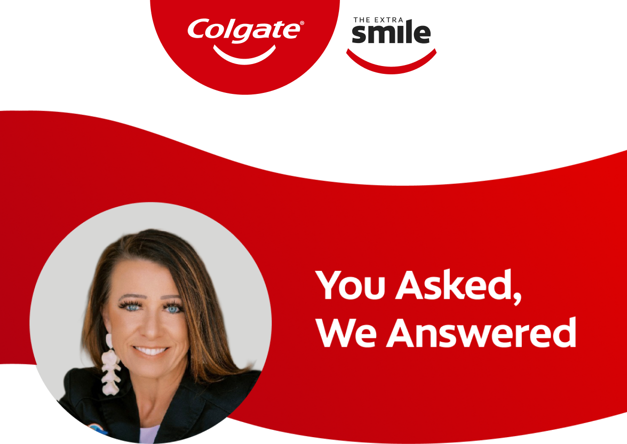 A head shot of dental professional Mandy Dennis (RDH) is shown next to text that reads, you asked, we answered.