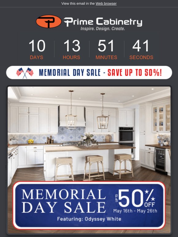 Memorial Day Savings: Up to 50% Off Cabinets