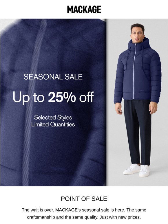 On Now: Seasonal Sale