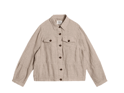 Shop Camille Linen Collared Jacket