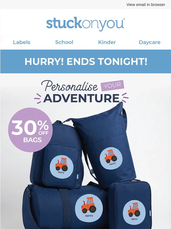 25% Off Bags Ends Tonight! 🎉