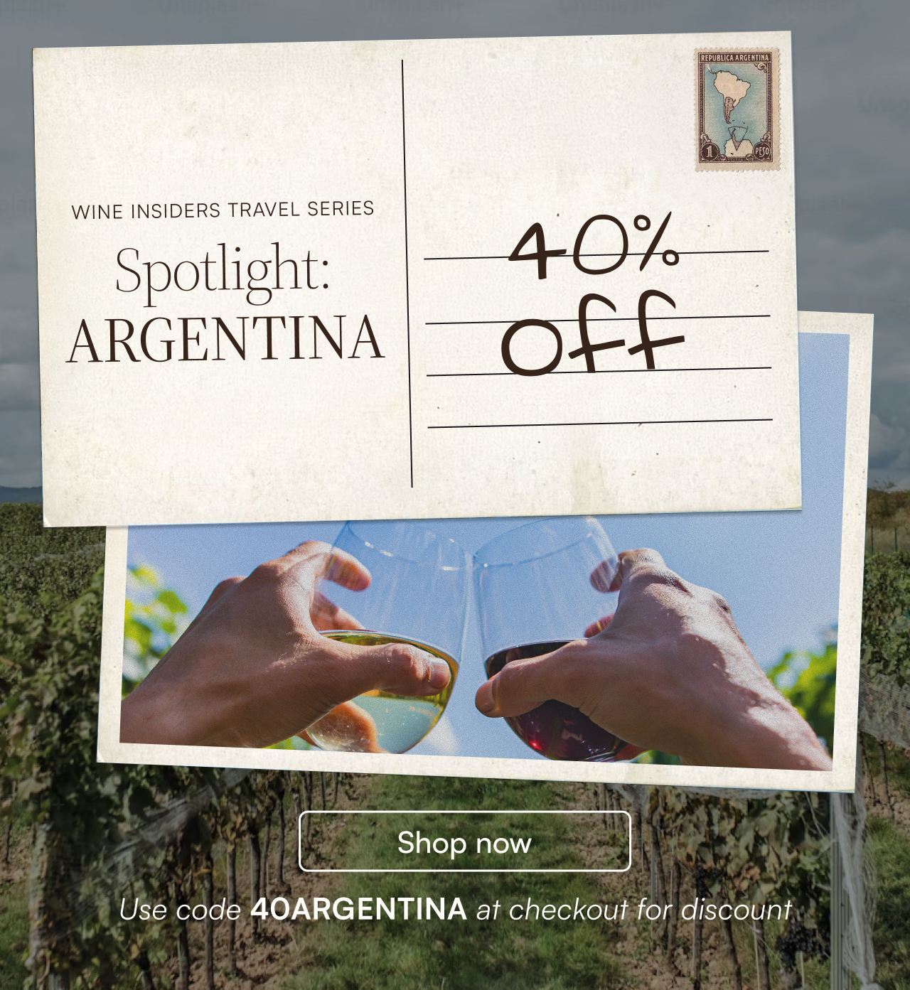 Wine Insiders Travel Series Spotlight: Argentina — 40% off. Shop now and use code 40ARGENTINA at checkout for discount
