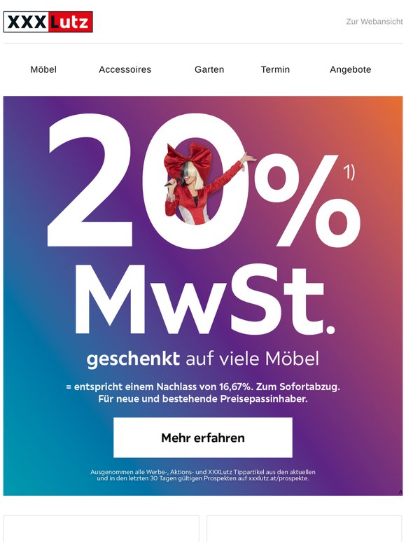 MwSt. geschenkt auf viele Möbel