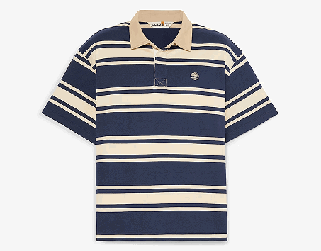 Striped Short-Sleeve Rugby Polo