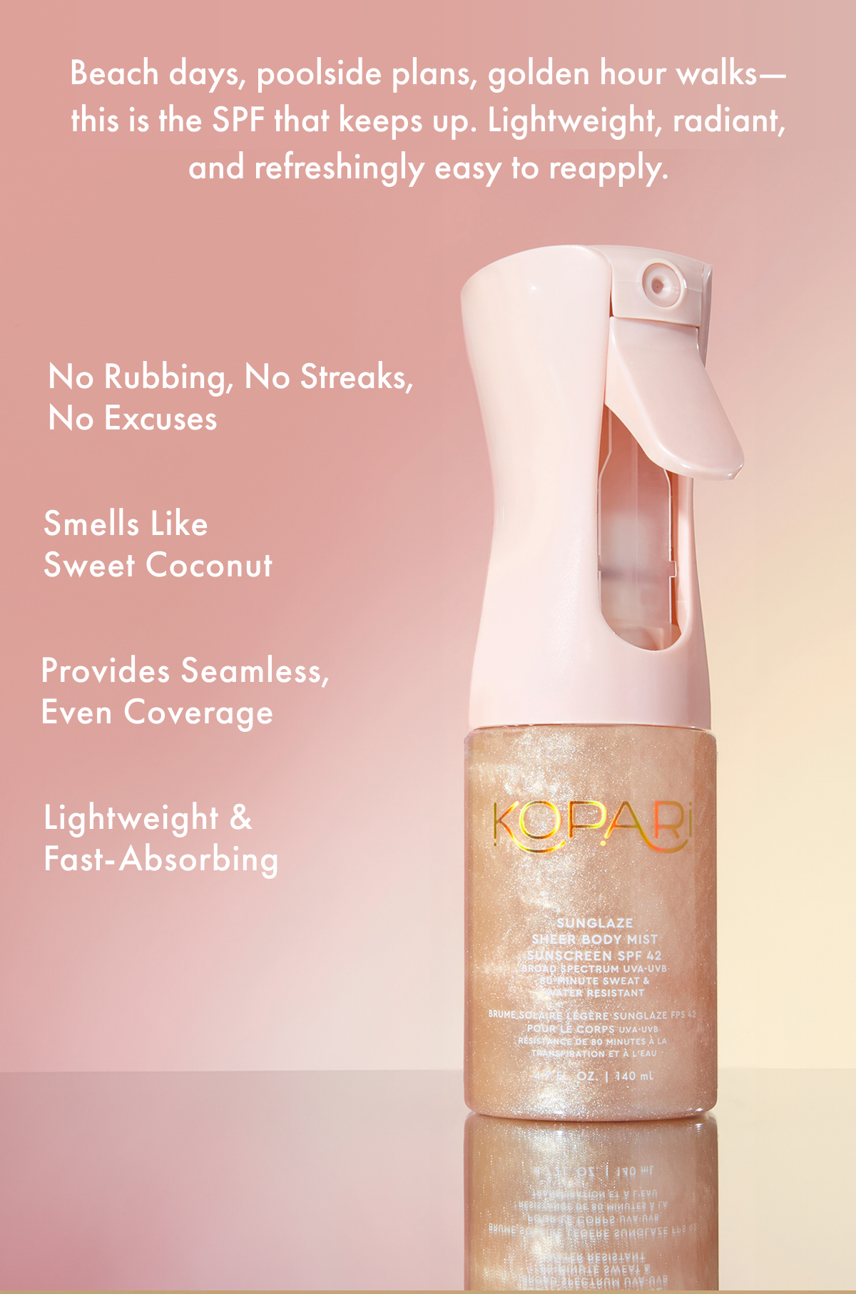 Sunglaze Sheer Body Mist Sunscreen SPF 42