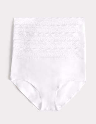 5pk Cotton Lycra® & Lace Full Briefs