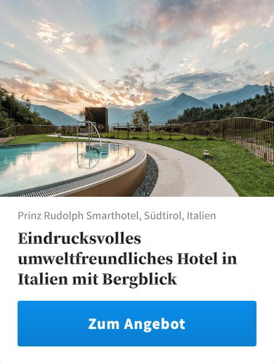 Eindrucksvolles umweltfreundliches Hotel in Italien mit Bergblick