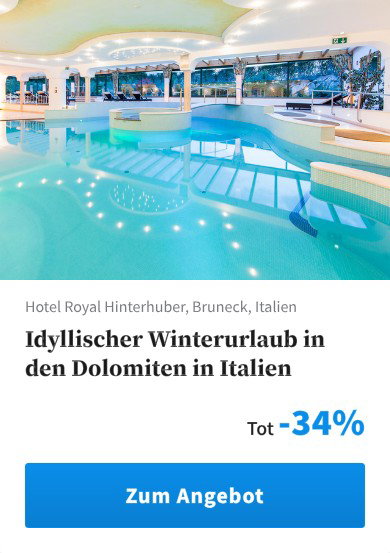 Idyllischer Winterurlaub in den Dolomiten in Italien