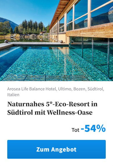 Naturnahes 5*-Eco-Resort in Südtirol mit Wellness-Oase