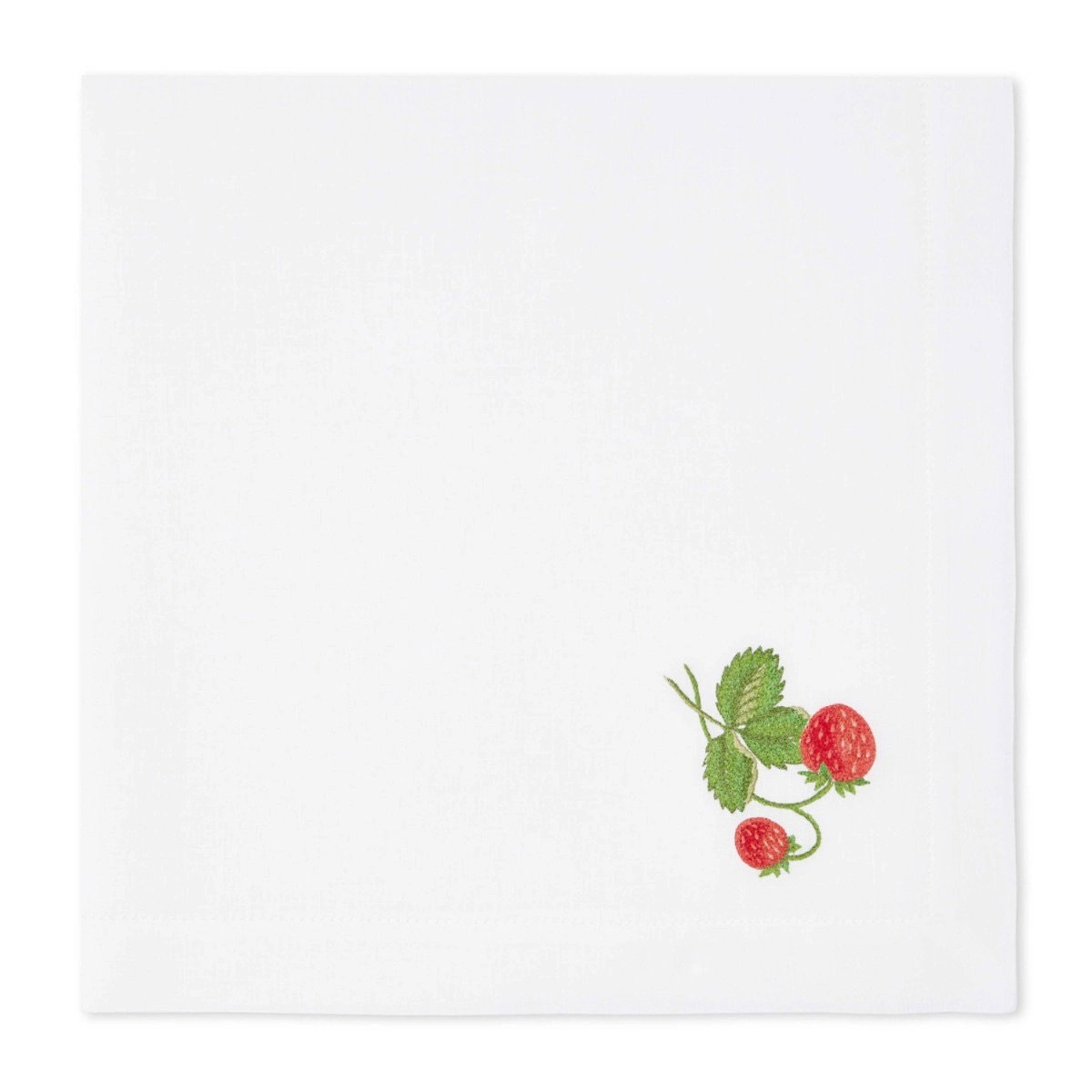STRAWBERRY EMBROIDERED DINNER NAPKIN
