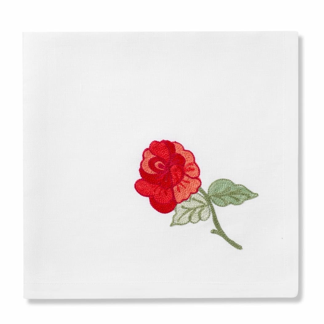 RED ROSES DINNER NAPKIN