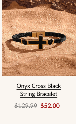 Onyx Cross Black String Bracelet