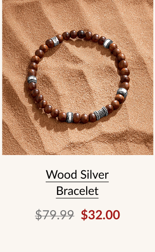 Wood Silver Bracelet