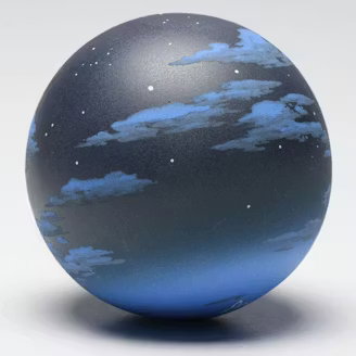 Don Jones Atmosphere Hand-Painted Ceramic Sphere, Late 20th/Early 21st Century