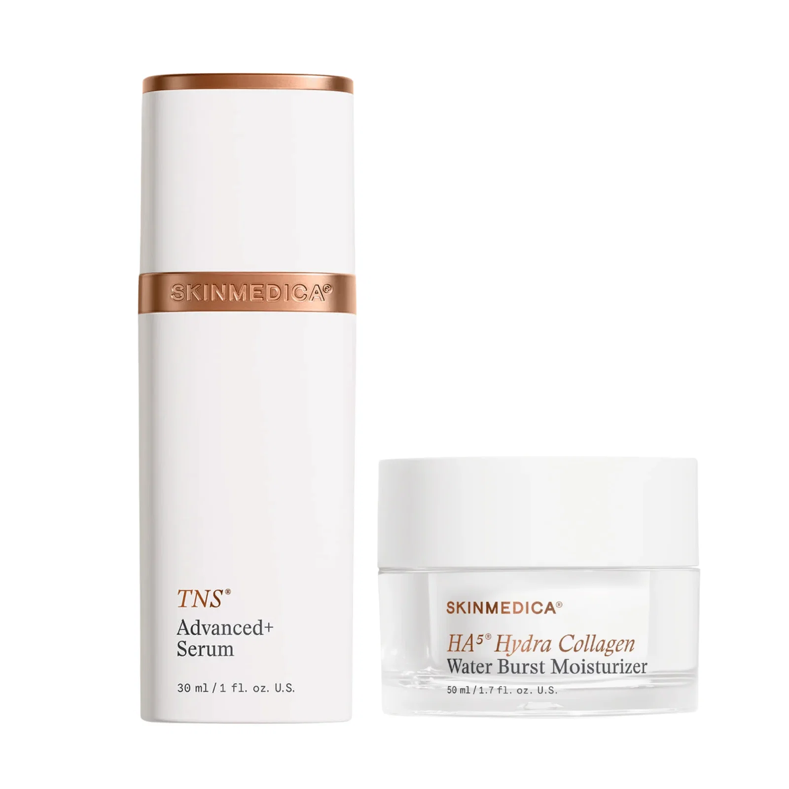 Image of SkinMedica TNS Advanced+ Serum & Hydra Collagen Water Burst Moisturizer Duo
