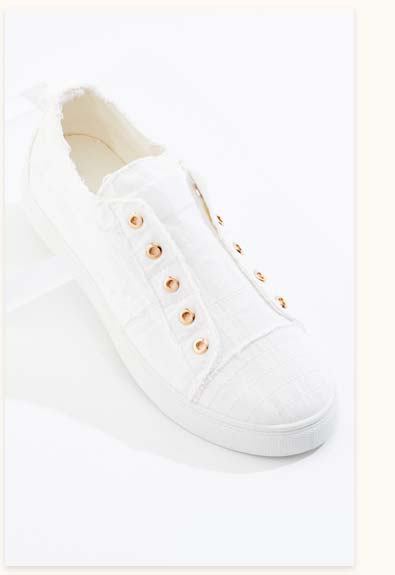Shop Canvas Frayed Sneakers