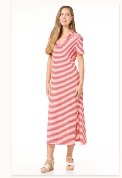 Shop Jersey Stripe Polo Dress