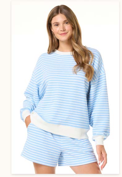 Shop Textured Stripe Sweatshirt